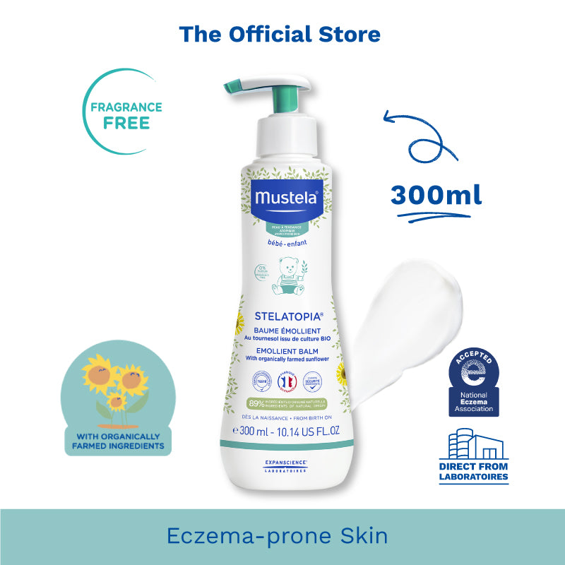 Mustela Stelatopia Emollient Balm for Eczema-Prone Skin (fragrance-free) 300ml [EXP: 05/2024]