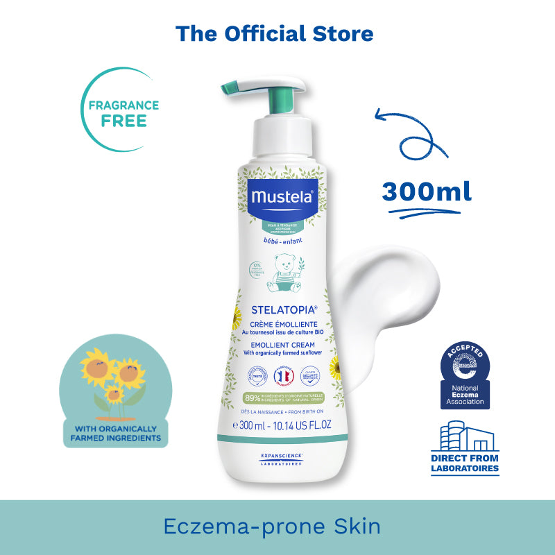 Mustela Stelatopia Emollient Cream for Eczema-Prone Skin (fragrance-free) 300ml [EXP: 09/2024]