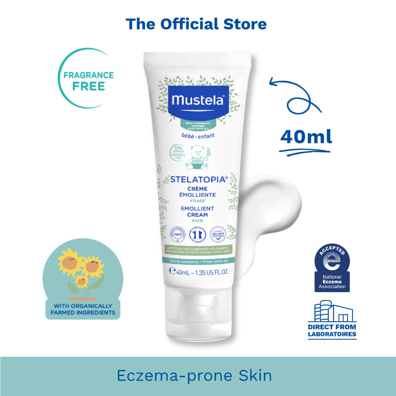 Mustela Stelatopia Emollient Face Cream for Eczema-Prone Skin (fragran 