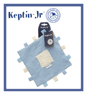 Keptin-Jr Blankiez: Label Square Soft Blue (20cm x 20cm)